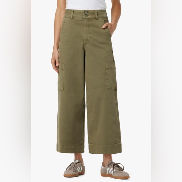 Joe’s Jeans NWT SZ 25 The Milla High Rise Utility Wide Leg Crop in “Burnt Olive” - Picture 9 of 15